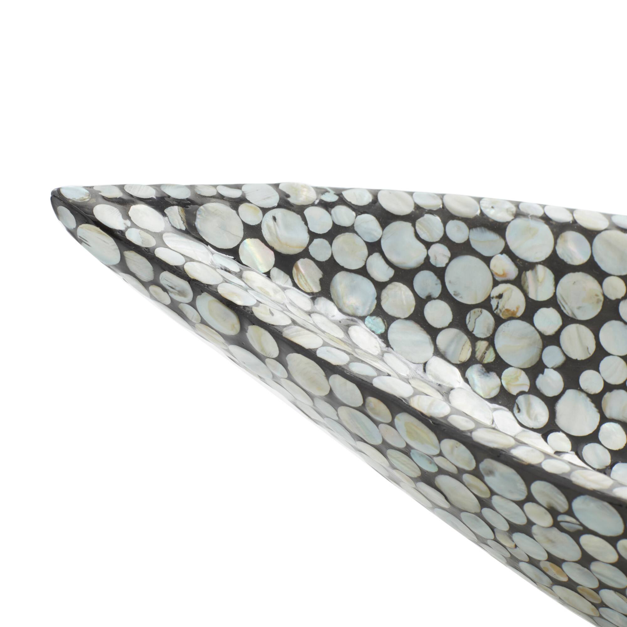 Gray Mother of Pearl Coastal Tray